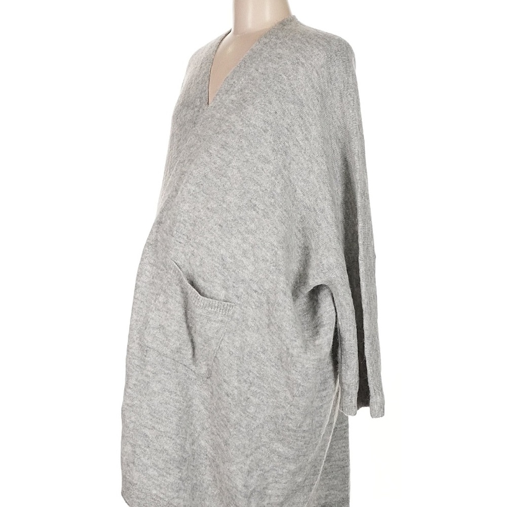 Storq Cozy Light Gray V-Neck Maternity Knit Sweater